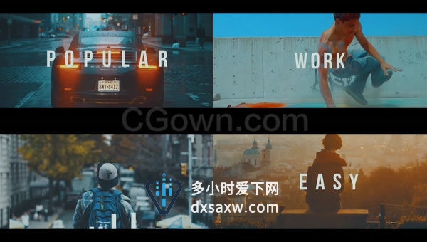 时尚创意动感快节奏音乐舞蹈体育运动宣传片头视频动画-AE模板下载