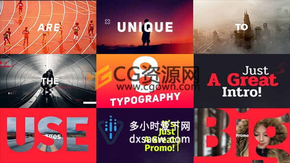 Typography动态快节奏文字标题介绍片头事件宣传-AE模板下载
