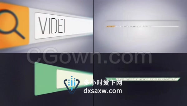 简单企业宣传搜索栏标识快速简洁搜索标志片头-AE模板下载
