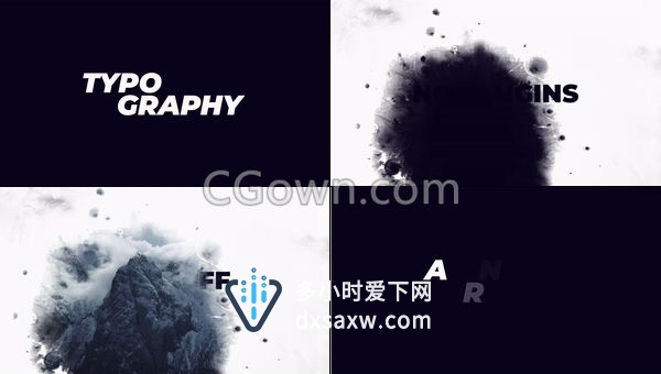 Ink墨水特效点滴散开液体动画素材标题动画视频-AE模板下载