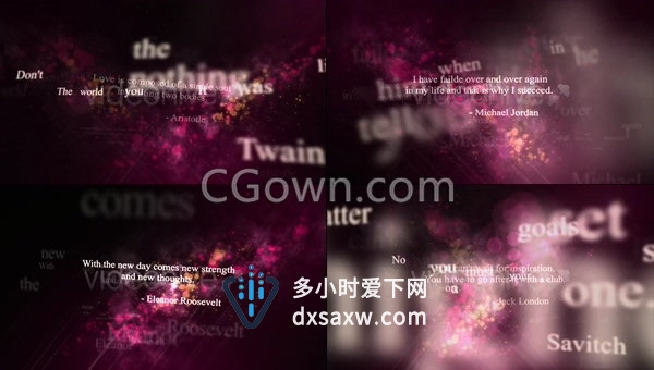 多个文字标题字幕汇聚宣传视频动画效果-AE模板下载