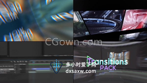 200种视频转场过渡效果动画工程文件Transitions视频教程-AE模板下载
