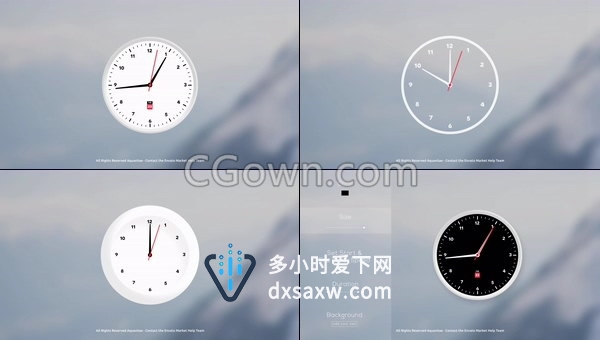 制作时钟面模拟秒表倒计时手表UI自定效果动画-AE模板下载