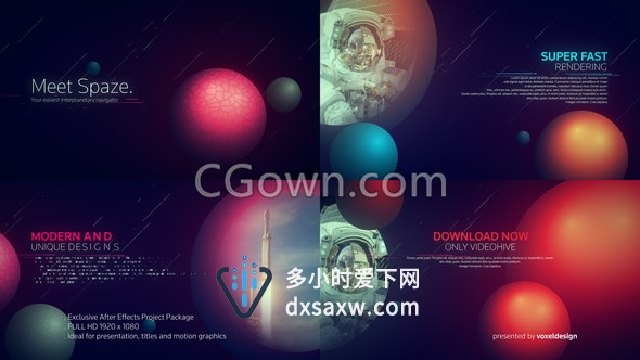 科技宣传视频星系星云学分行星空间预告介绍开场效果-AE模板下载