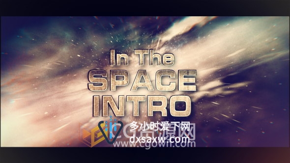 太空星云穿梭文字标题LOGO宣传片头动画效果-AE模板下载
