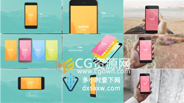 实拍合成手持手机滑动点击屏幕更改APP宣传展示动画视频AE模板