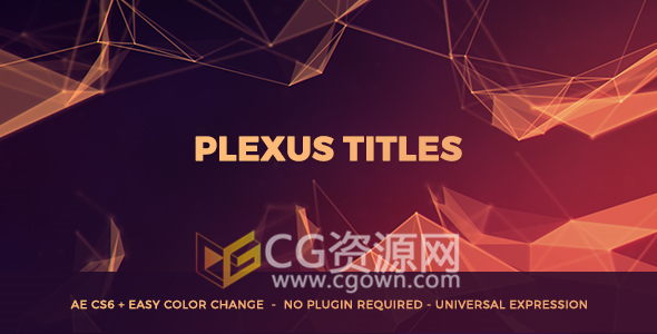 Plexus2制作抽象点线背景宣传文字标题动画视频工程AE模板