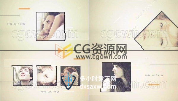 典雅时尚玻璃线条遮罩动画图文宣传视频效果-AE模板下载