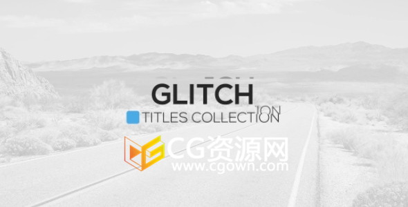 Glitch失真科技感信号损坏文字标题字幕动画-AE模板下载