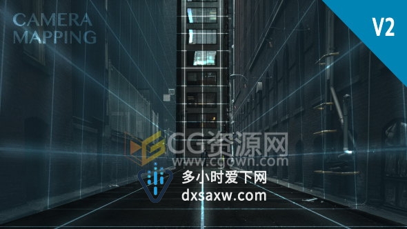 AE制作3D摄像机映射投影图片转透视移动三维动画效果AE模板