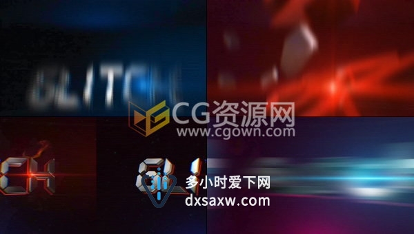 E3D制作三维数字失真畸变特效文字LOGO动画效果-AE模板下载