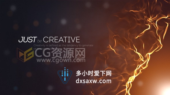 抽象粒子动画元素光效背景宣传标题带视频合成与插件版本AE模板