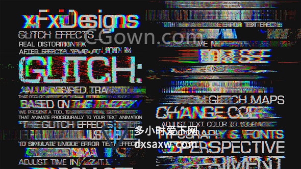 30组标题动画预设Glitch毛刺RGB分裂效果文本效果工程-AE模板下载