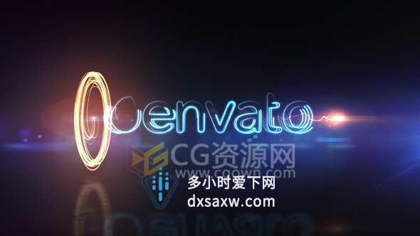 华丽线条光环粒子LOGO轮廓动画视频片头制作-AE模板工程