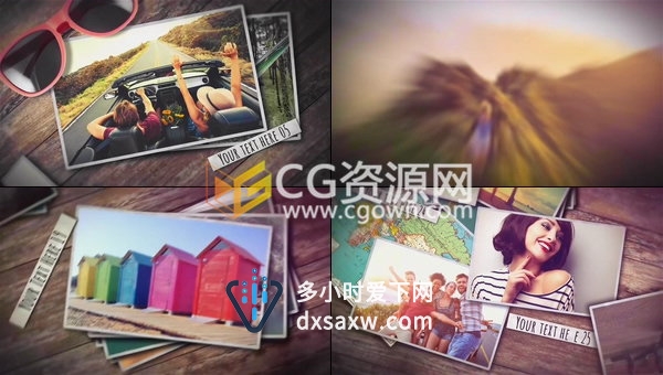 视频博客分享旅游时间轴幻灯片展示照片动画相册视频-AE模板下载