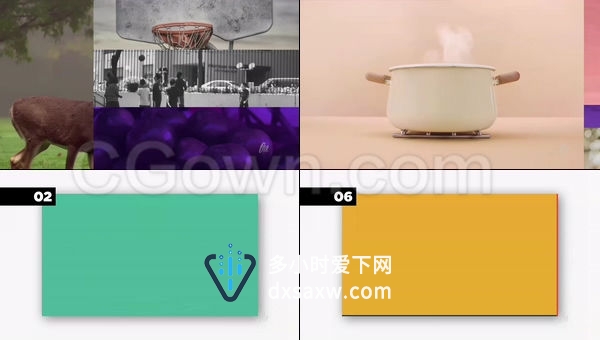 照片拼贴线性过渡转换效果幻灯片多功能网格过渡包可自定义大小-AE模板