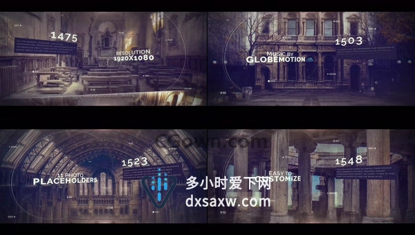 古建筑物老纸老电影故事幻灯片战争预告片历史时间轴宣传片-AE模板下载