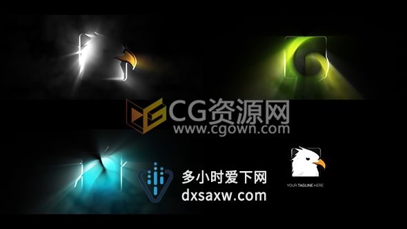 AE模板扫光发散光泽标志演绎LOGO宣传片头动画