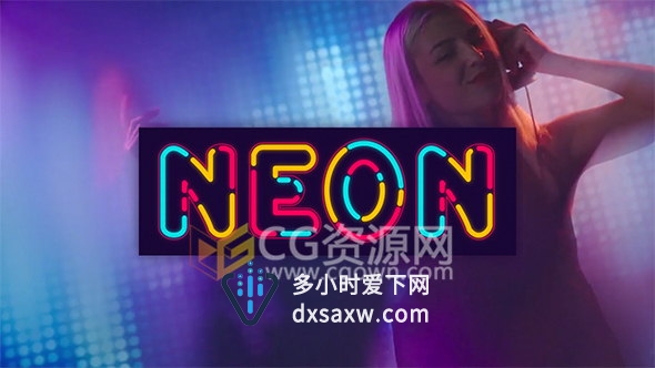 卡通液体式霓虹灯字母与数字字体动画设计字幕英文标题-AE模板下载