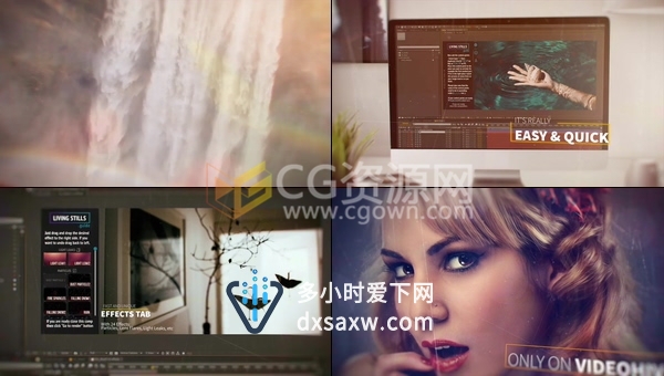 变形动画照片幻灯片效果视频制作工程文件-AE模板下载