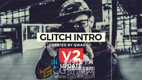 现代故障毛刺特效简介科技公司宣传视频片头-下载AE模板