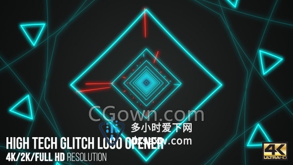 高科技VJ图形动画效果展示LOGo片头视频制作-AE模板下载