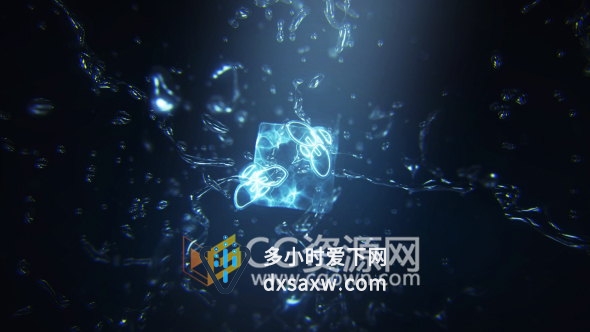 液体水飞溅标志旋转动画演绎标志LOGO片头动画-下载AE模板