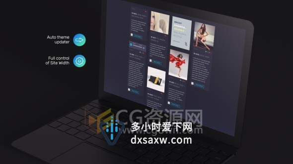 利用笔记本电脑演示网站开发网页UI/UX设计展示动画AE模板