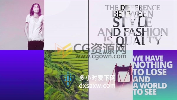 半边展示画面一半大标题遮罩效果时尚视频片头制作-AE模板下载