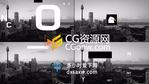 动感故障信号损坏视频开场LOGO片头4K分辨率-AE模板工程