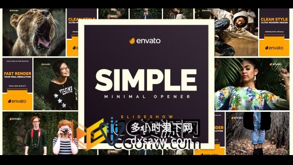 现代简约拼贴幻灯片制作作品集展示推广宣传视频-AE模板下载
