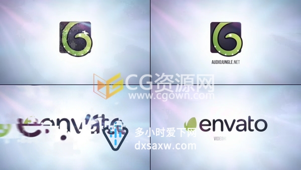 益智拼图碎片汇聚成LOGO动画效果片头宣传-AE模板下载