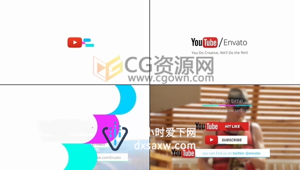 标志ID动画现代新闻字幕条包装社交媒体视频频道-AE模板下载