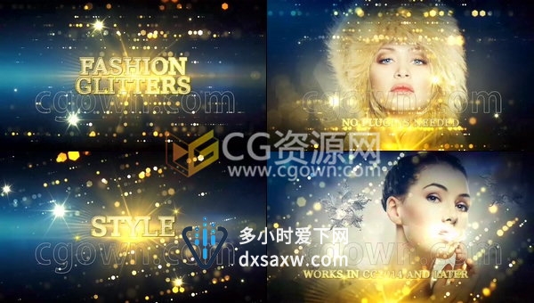 闪烁背景时尚视频片头制作娱乐音乐晚会时装舞蹈俱乐部-AE模板下载