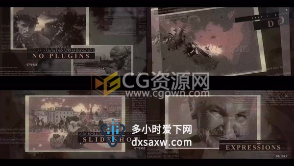 战争历史纪念日回忆时间线介绍宣传视频制作工程-AE模板下载