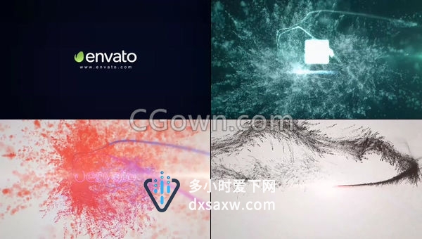 漂亮光线粒子流光条纹演绎LOGO动画标志片头-AE模板下载