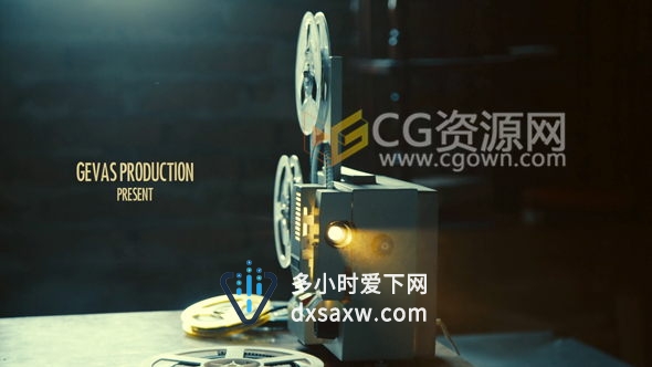 制作复古胶片放映机投影仪回忆瞬间实拍照片或视频-AE模板