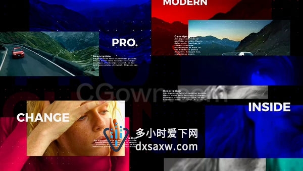 城市旅游广告宣传商务场景人物海报图文展示片头-AE模板下
