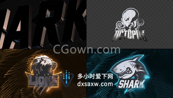 E3D制作金属光效LOGO片头动画游戏工业标志效果-AE模板下载