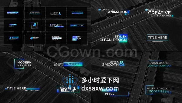 企业视频介绍字幕文字标题动画效果TitlesPack包-AE模板下载