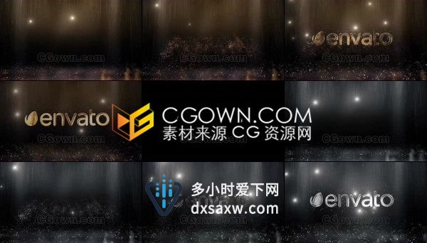 金奖庆典或庆祝活动豪华闪亮辉光粒子动画标志片头-AE模板工程