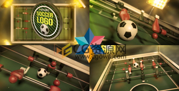 桌式足球动画视频弹球LOGO片头效果节目开场视频-AE模板下载