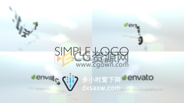 百叶窗流画切片效果演绎企业LOGO片头视频-AE模板下载