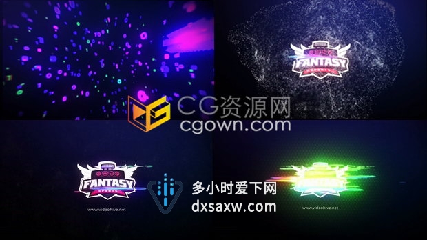 数字故障RGB分割信号损坏效果标志标识LOGO展示动画-AE模板下载