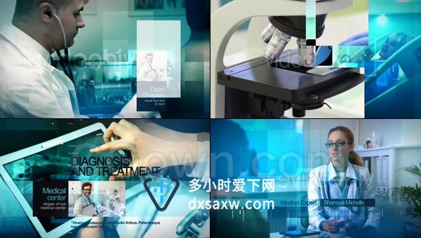 健康医学宣传片医院诊所设备医疗团队介绍广播包装-AE模板下载