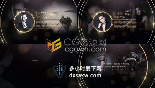 金色高贵大气晚会开场介绍公司发展历史时间轴视频效果制作工程-AE模板下载