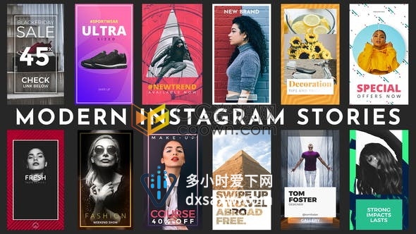 Instagram照片墙宣传朋友圈分享手机端小视频包装公司商业活动推广-AE模板下载