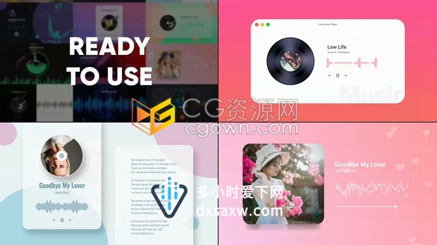 20种音频频谱样式音乐可视化音频波形DJ音乐宣传动画元素-AE模板下载