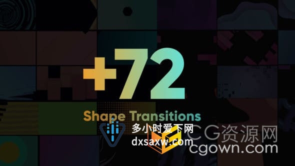 AE模板-72+多彩图形转场元素抽象流行循环背景解说信息图表过渡动画展示标题工具包