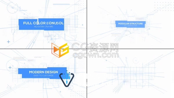 建筑蓝图施工项目启动会视频演示工业设计方案标题预告片-AE模板下载